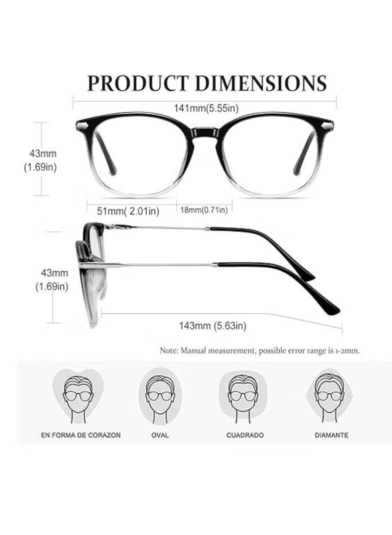 بولوز ضوئية ضوئية زرقاء حجب النظارات للرجال النساء مكافحة الضوء الأزرق النظارات الألعاب الشفافة الزجاج واضحة الكلاسيكية فوق خفيفة الوزن التلفزيون الكمبيوتر الكمبيوتر المحمول مكافحة التعب العين - Image 5