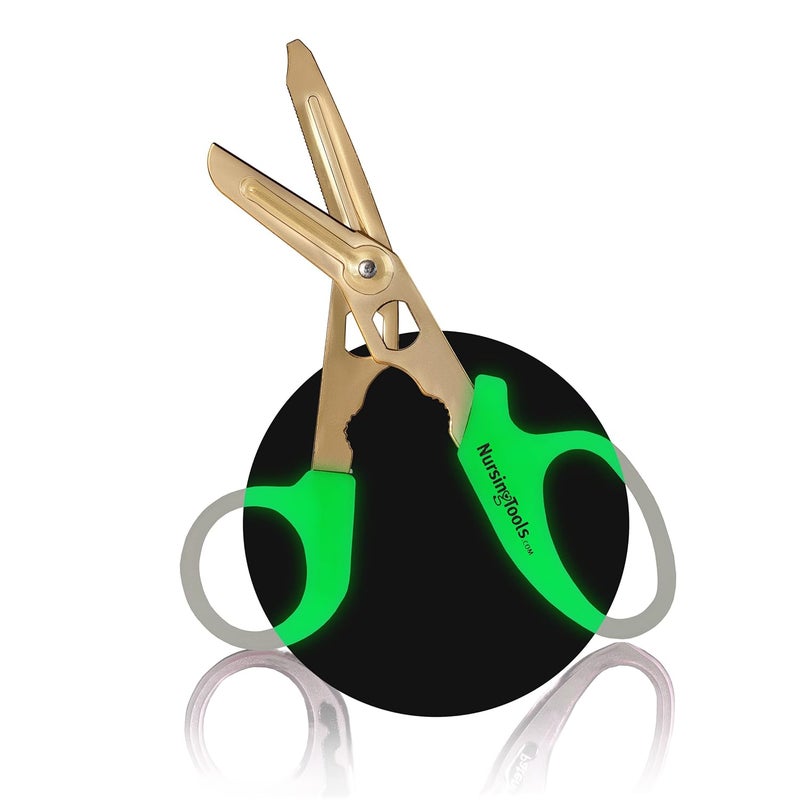 Nursingtools Hummingbird 4-in-1 Medical Scissors - Compact Pocket Size Trauma Shears for Nurses, Students, Practitioners & Medical Professionals (Glow in The Dark) - Image 2