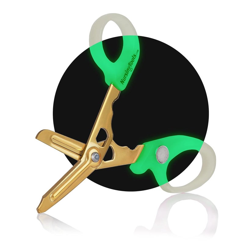 Nursingtools Hummingbird 4-in-1 Medical Scissors - Compact Pocket Size Trauma Shears for Nurses, Students, Practitioners & Medical Professionals (Glow in The Dark) - Image 1