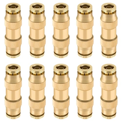 Boeray 14 Quick Push to Connect Fittings Brass Union Straight Joint DOT Approved 14 inch tube OD Air Line Adapter Air Spring Suspension Kit for Car Truck Trailers and Air Brake System 10pcs - Image 1