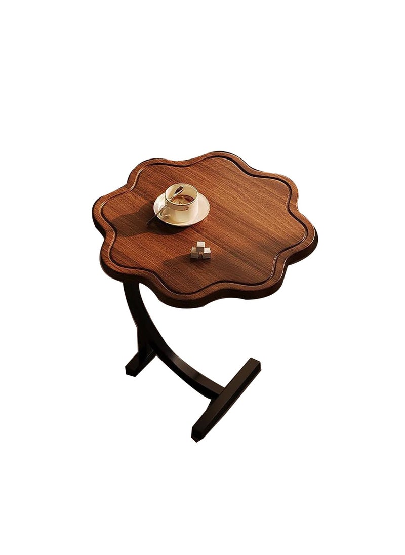 Round C Shaped End Table Snack Side Table Wood-based panel table end edge sofa table modern minimalist sofa coffee laptop coffee table for Living Room Bedroom Office Balcony