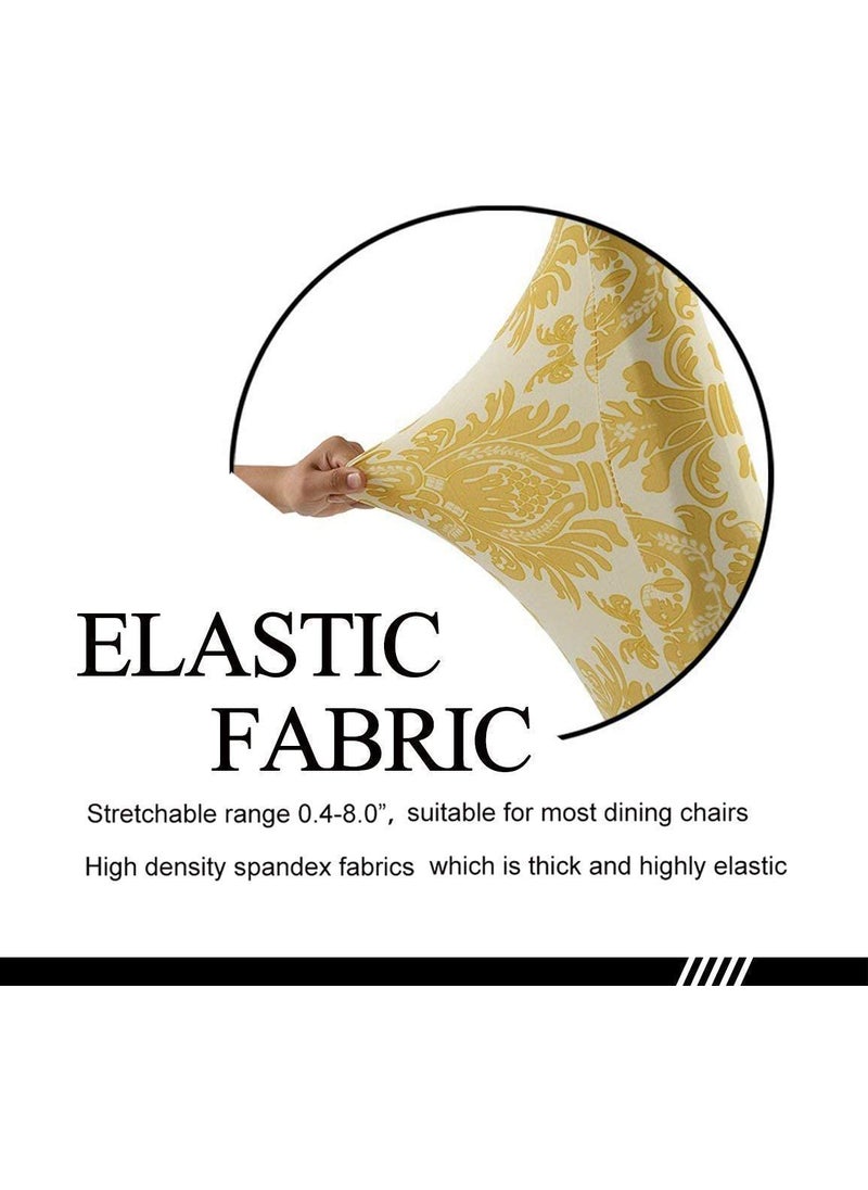 Oligitdi Oligitdi Chair Cover Home Spandex Stretch Slipcovers Chair Seat Covers for Kitchen Dining Room Wedding Banquet Home 4 pcs Golden Leaf  - Image 3