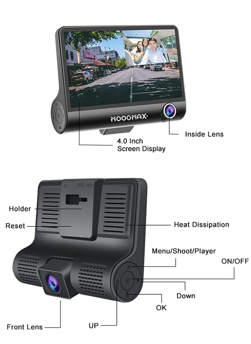 MOOGMAX - MOOGMAX MX-DR006 Full HD 1080P Dash Camera with Night Vision and 24-Hour Parking Monitoring - Image 1
