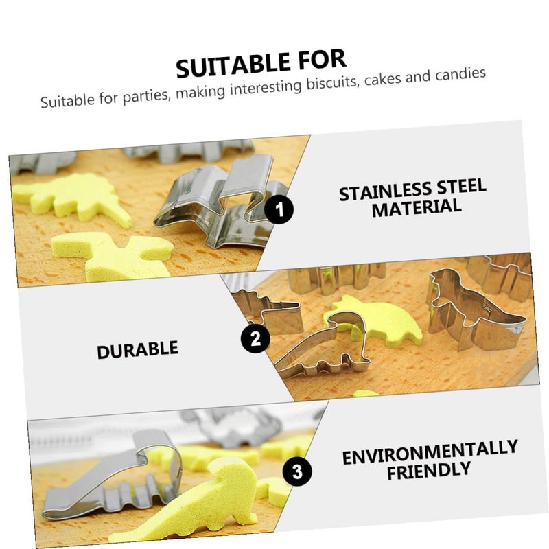 6 Pcs Stainless Steel Dinosaur Cookie Cutter Set For Baking And Cake Decorating - Image 4