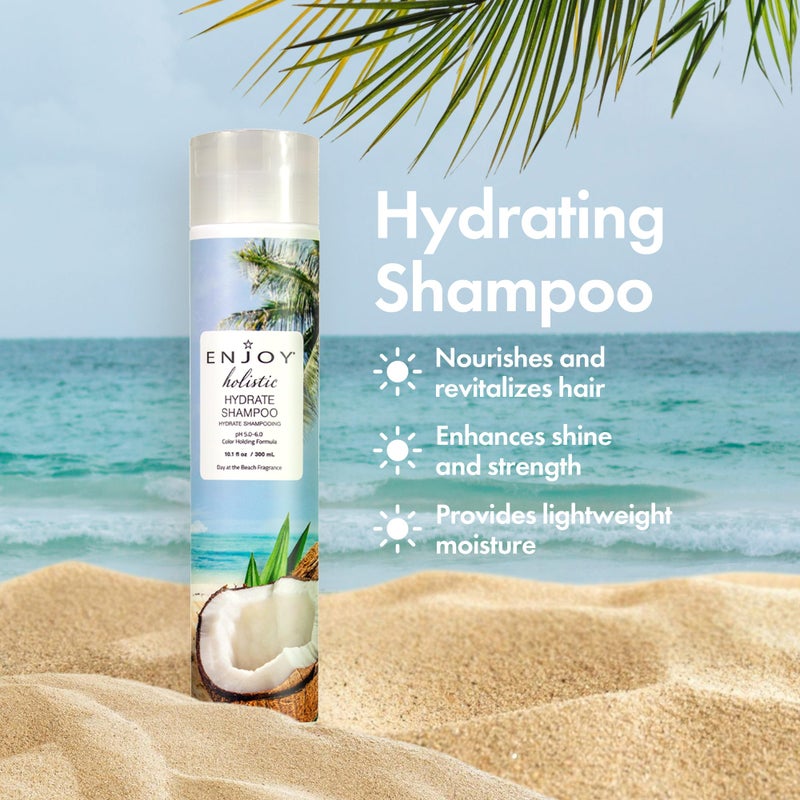 Enjoy Holistic Hydrate Shampoo, pH 5.0-6.0, For All Hair Types, Shampoo For Color Treated Hair, Shampoo for Men and Women, Curly Hair Shampoo - 10.1 Fl Oz. - Image 2