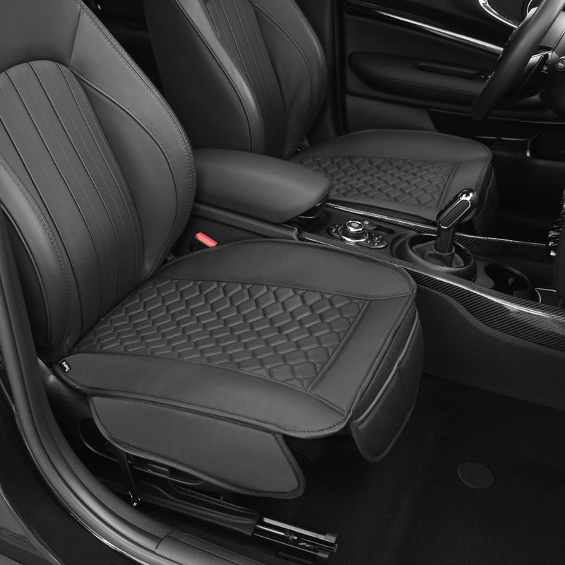 Elantrip Luxury Leather Car Seat Covers AntiSlip  Waterproof Full Protection with Storage  Fits Most Cars SUV TrucksBlack 2Pack