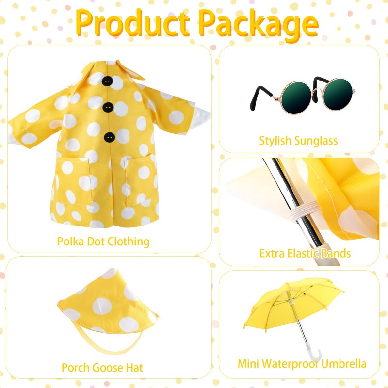 Tazkzzy Porch Goose Outfits Summer With Sunglasses & Umbrella  Polka Dots Goose Outfits For 23"" Cement Plastic Goose Statue Clothes  Garden Lawn Goose Decor And Duck Costume For Yard Statues - Image 4
