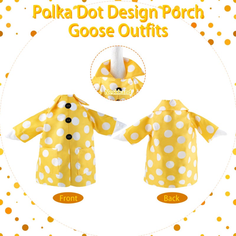 Tazkzzy Porch Goose Outfits Summer With Sunglasses & Umbrella  Polka Dots Goose Outfits For 23"" Cement Plastic Goose Statue Clothes  Garden Lawn Goose Decor And Duck Costume For Yard Statues - Image 5