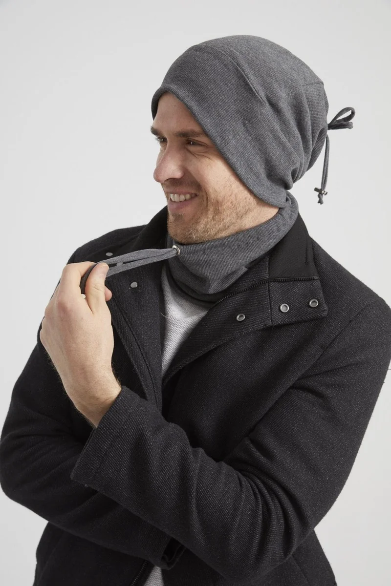 Butikgiz Smoked Men's Young Businessman Smoked Rope Hat Beret Neck Collar Suit Sports Comfortable Cotton Camisole