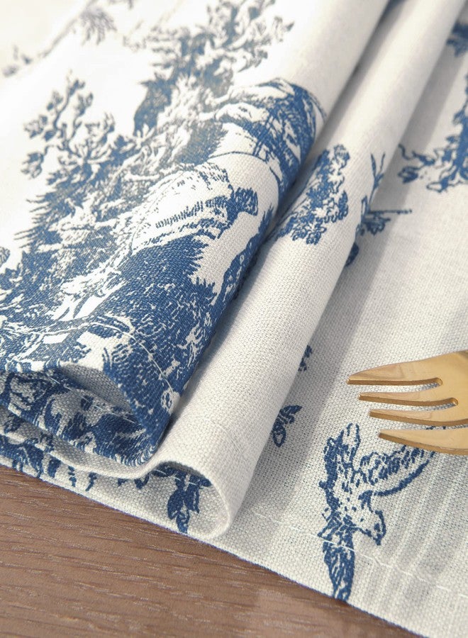 XTMYI Short Table Runners 36 Inches Long for Kitchen Decor,Small Table Cloth Runner,Colbat Blue and Cream - Image 4