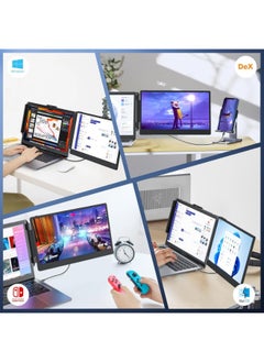V2COM V2COM Portable Laptop Screen Extender-S1 Slim 14" IPS FHD 1080P Extended Portable Monitor for Laptop,TYPE-C Travel Laptop Monitor Extender with Kickstand,Plug and Play with Wins/Mac/Linux/Chrome/PS5  - Image 4