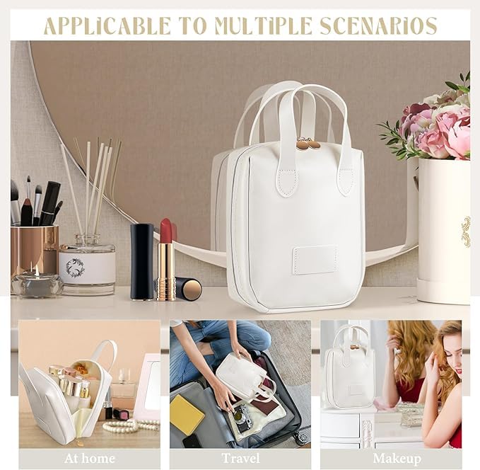 Brikipth Cosmetic Organizer Travel Accessories Bag Travel Toiletry Bag with PU Leather Finish Large Toiletry Bag with 2 Compartments and 6 Pockets Hygiene and Toiletries Bag for OnTheGo - Image 4