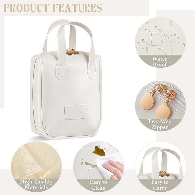Brikipth Cosmetic Organizer Travel Accessories Bag Travel Toiletry Bag with PU Leather Finish Large Toiletry Bag with 2 Compartments and 6 Pockets Hygiene and Toiletries Bag for OnTheGo - Image 3