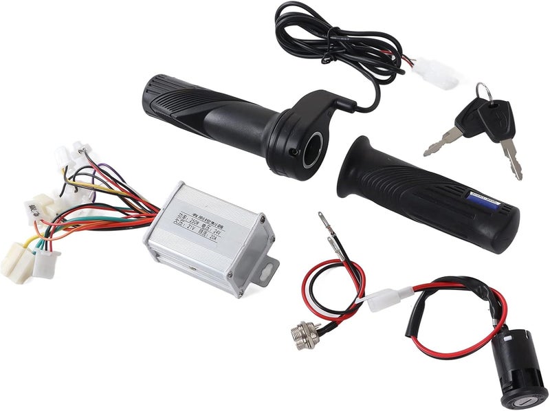 Electric Bike Brushed Controller Throttle Grip Kit with Charging Port for Comfortable Riding Experience and Wide Range of Applications, Aluminum Alloy Material - Image 1