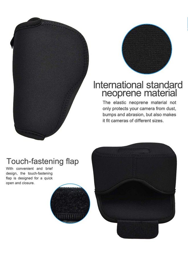 Fotasy Jjc Black Ultra Light Neoprene Camera Case Pouch Bag For Sony Alpha A6600 A6500 A6400 A6300 A6100 A6000 A5100 With Sony Selp1650 1650Mm Zoom Pancake Lens Size 120 X 73 X 87Mm (W X H X D)  - Image 5