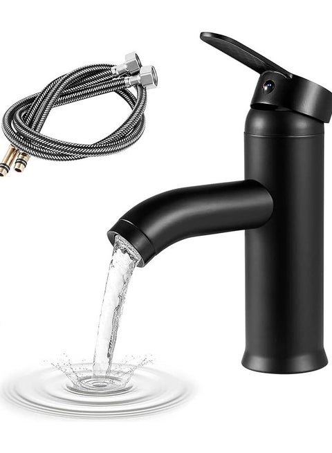 Wash Basin Mixer Faucet,Bathroom Basin Faucet,Water Mixer Kitchen Hot and Cold Water, Single Tap for Sink, Bathroom Sink Faucets with Included Hoses (Short)