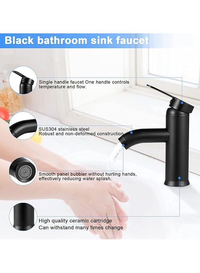 Arabest Wash Basin Mixer Faucet,Bathroom Basin Faucet,Water Mixer Kitchen Hot and Cold Water, Single Tap for Sink, Bathroom Sink Faucets with Included Hoses (Short)  - Image 2