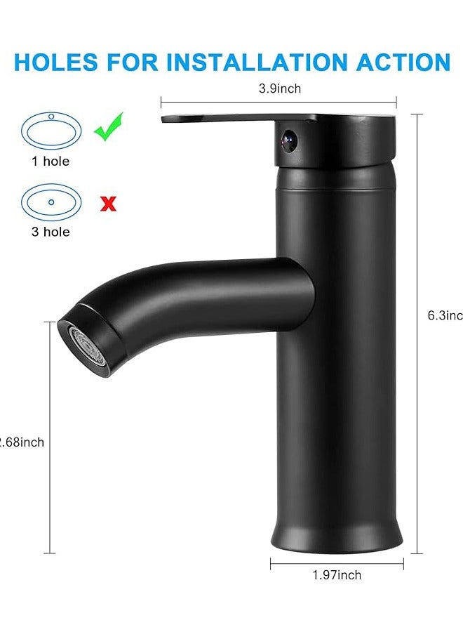 Arabest Wash Basin Mixer Faucet,Bathroom Basin Faucet,Water Mixer Kitchen Hot and Cold Water, Single Tap for Sink, Bathroom Sink Faucets with Included Hoses (Short)  - Image 5