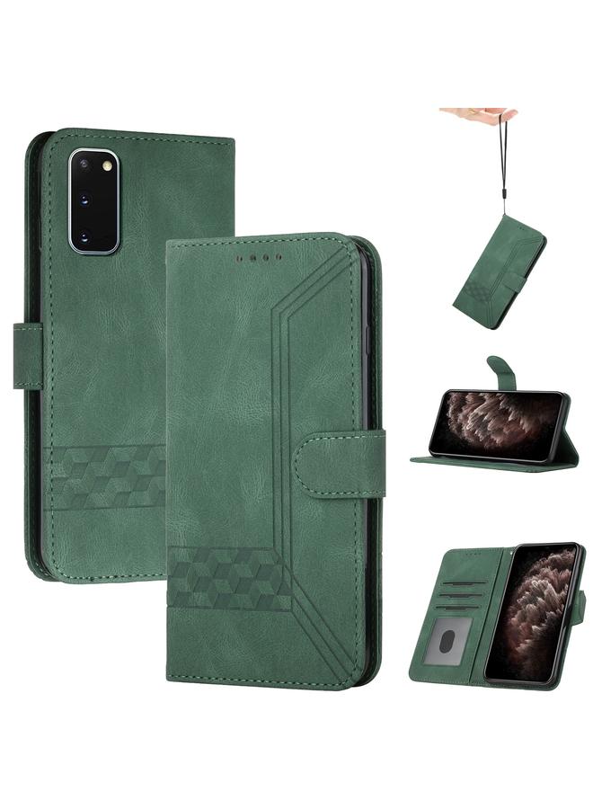 S-TOP Case For Samsung Galaxy S20+ Cubic Skin Feel Flip Leather Phone Case - Image 1