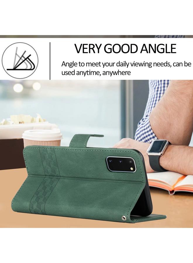 S-TOP Case For Samsung Galaxy S20+ Cubic Skin Feel Flip Leather Phone Case - Image 4