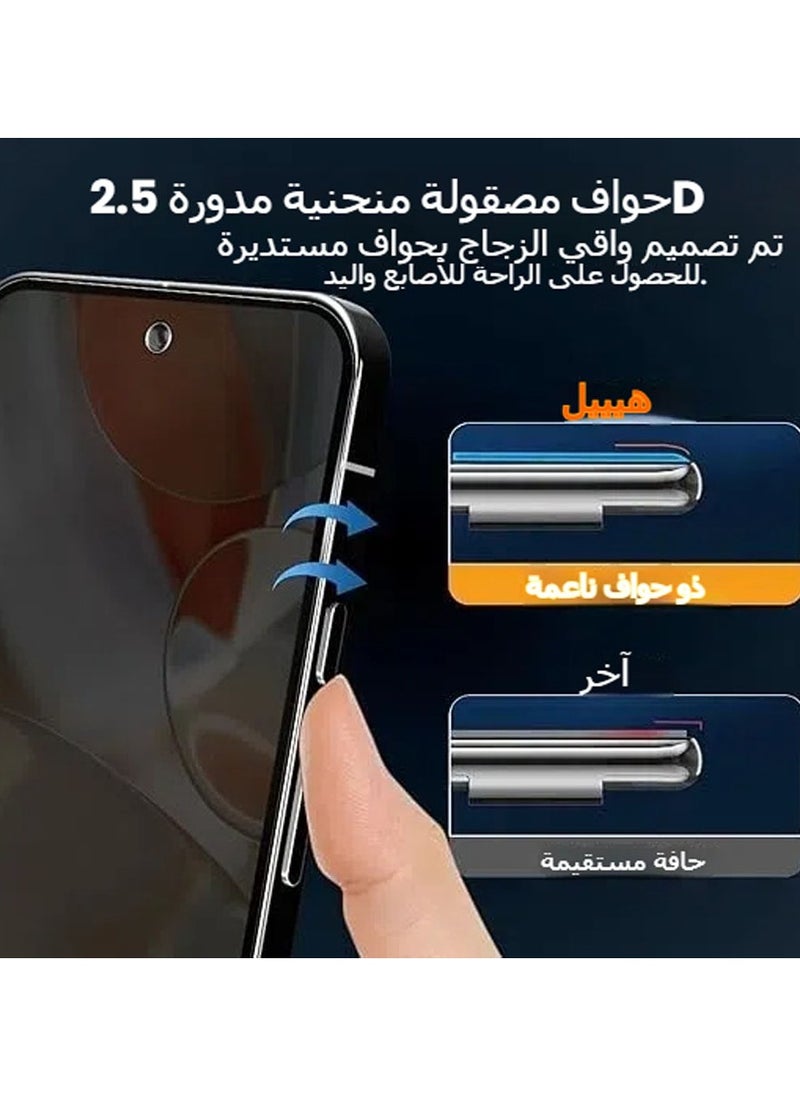 Privacy Screen Protector + Camera Lens Protector for Google Pixel 9 Pro XL, [2 + 2 Pieces] 9H Anti-Spy Hardness Tempered Glass Privacy for Google Pixel 9 Pro XL