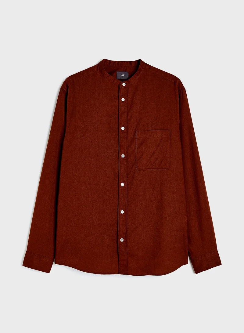 H&M Grandad Collar Regular Fit Shirt