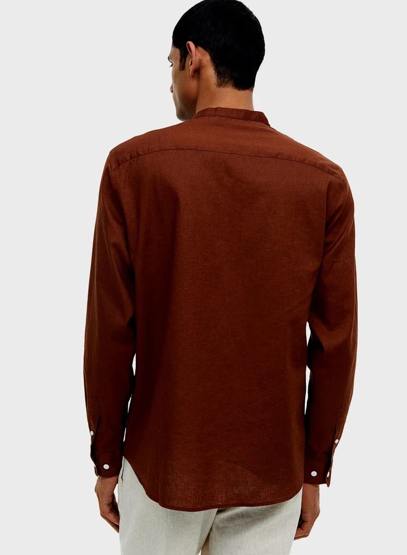 H&M Grandad Collar Regular Fit Shirt