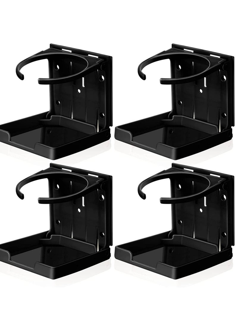 Excefore Boat Cup Holder, Drink Holder Folding Can Hold Mugs, Make Great Extra Cupholders for Cars, Trucks, RVs, Vans, Boats and Much More, Black - Image 1