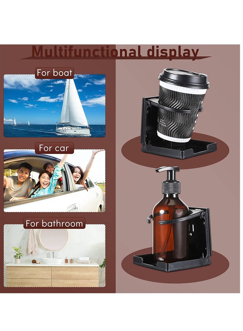 Excefore Boat Cup Holder, Drink Holder Folding Can Hold Mugs, Make Great Extra Cupholders for Cars, Trucks, RVs, Vans, Boats and Much More, Black - Image 5