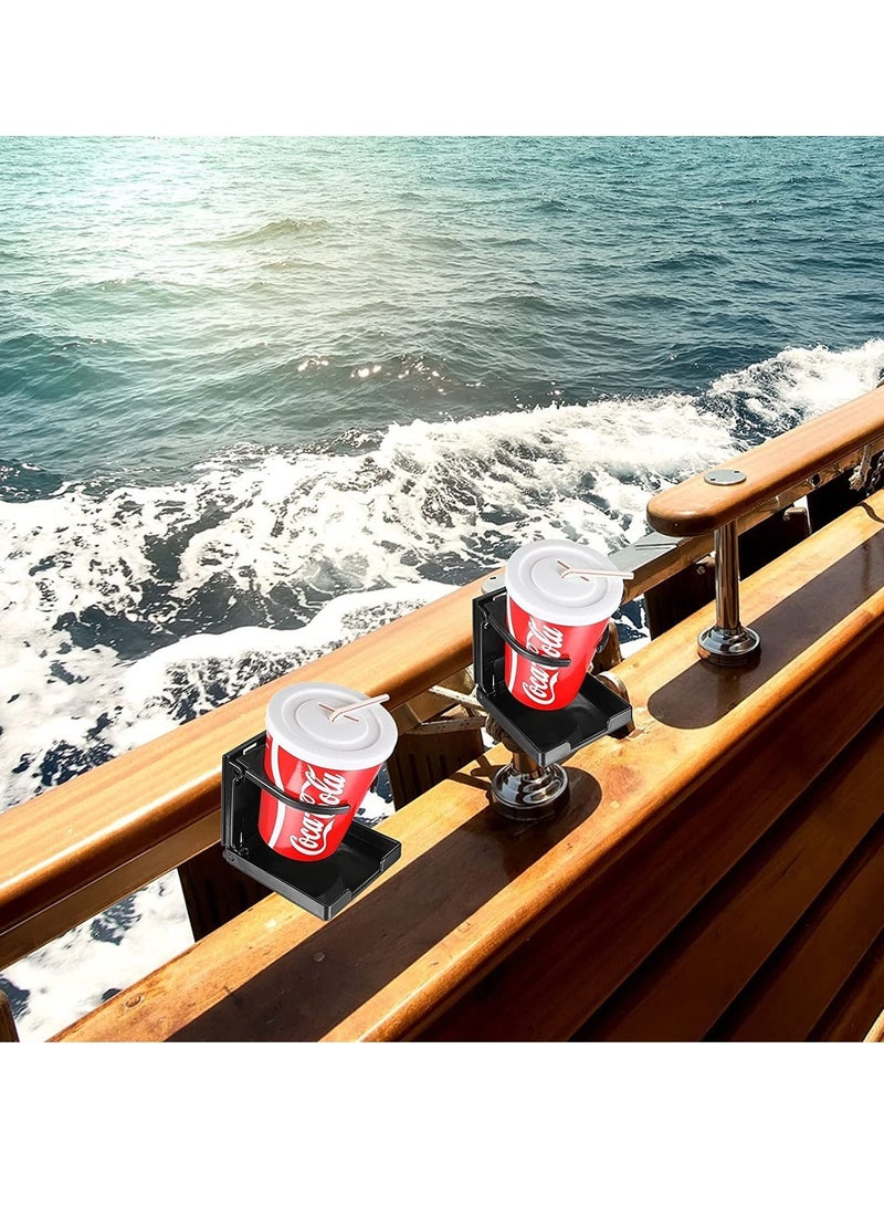 Excefore Boat Cup Holder, Drink Holder Folding Can Hold Mugs, Make Great Extra Cupholders for Cars, Trucks, RVs, Vans, Boats and Much More, Black - Image 4