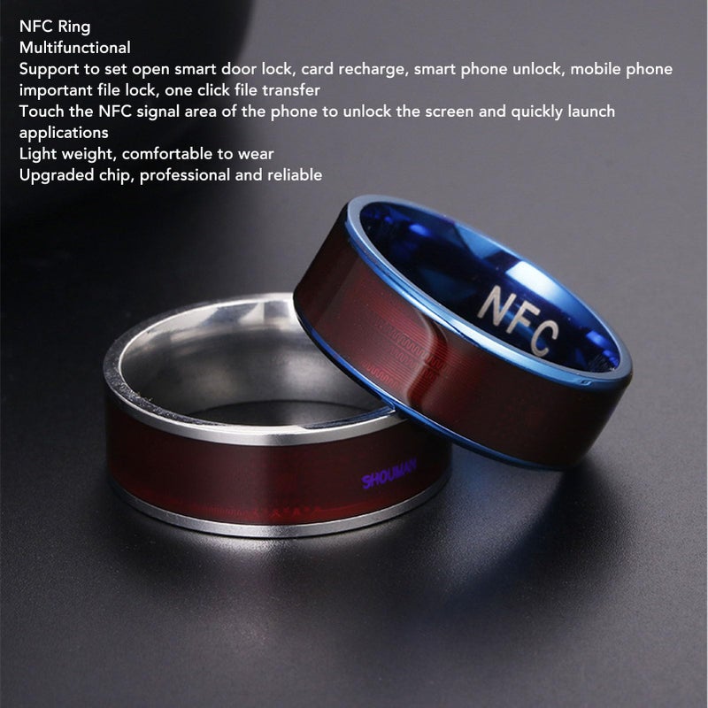 Smart Rings for Men, NFC Ring Lightweight Intelligent Multifunctional Wearable Smart Ring Smart NFC Ring for Ntag213 Chip Universal for Mobile Phone (Genericg5dtazsfum-13) - Image 3