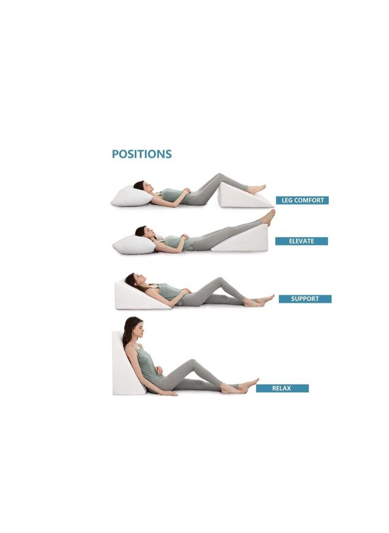 DEEP SLEEP Every Night Deep Sleep Orthopedic Bed Wedge Pillow With HD Foam Top Elevation For Sleeping, Acid Reflux, Heartburn, Anti Snoring And Gerd Pillow - Ideal For Neck Pain, Back Support (W 65 X L 65 Cm, Standard: 8")  - Image 5