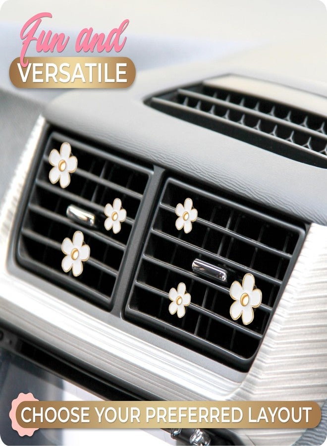 Zadin 6 Pieces Daisy Car Decoration Flower Air Vent Clip Air Conditioning Outlet Clip Car Air Freshener Clip Car Interior Decor Charm Colorful Car Interior Accessories for Girls Women - Image 4