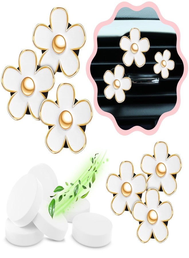 Zadin 6 Pieces Daisy Car Decoration Flower Air Vent Clip Air Conditioning Outlet Clip Car Air Freshener Clip Car Interior Decor Charm Colorful Car Interior Accessories for Girls Women - Image 1