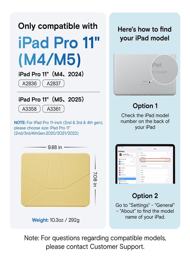 MOFT Dynamic Folio Case for iPad Pro 11- inch (M5 2025 / M4 2024), Silm Magnetic Stand Case with 20+ Viewing Angles, Auto Wake/Sleep, Ultra Thin,Panna Cotta - Image 2