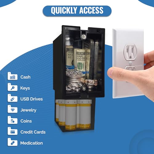 Secret Stash Wall Outlet Safe and Electrical Outlet Hidden Wall Safe, Hide in Plain Sight Key Money Jewelry Storage Cash Holder Safe Box (1) - Image 2
