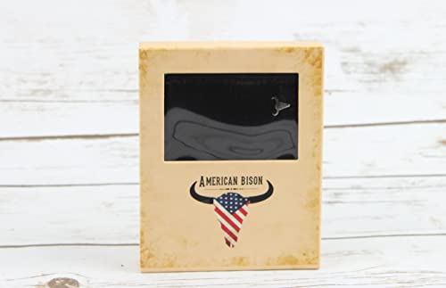 American Bison Mens Hair On Hide Cowhide Leather Bifold Wallet Slim RFIDBlocking with Gift box Black - Image 3