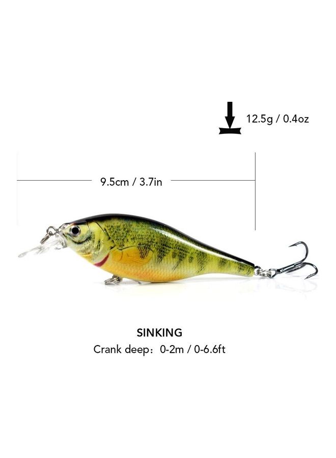 NIBEMINENT 5-Piece Hard Body Sinking Bait Fishing Bass Lure 9.5cm - Image 2