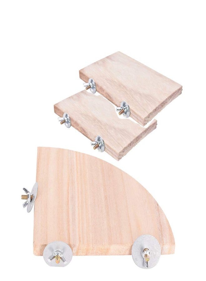 CoscosX Parrot Cage Perch,Wooden Platform Stand,Cage Perches,Tree Springboard,Corner Shelf Laddered,Hanging Swing,Natural Wood Branches for Parakeets Bird Chinchilla Hamster Guinea Squirrel Hedgehog - Image 1