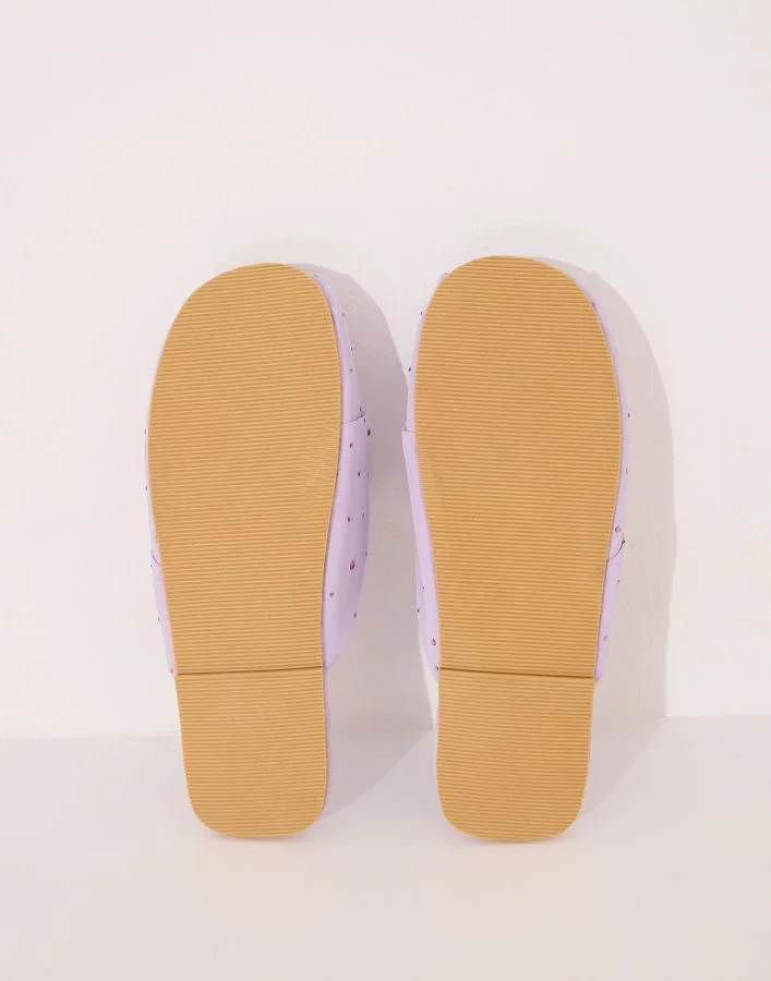 women'secret Lilac Pink Rhinestone Slippers