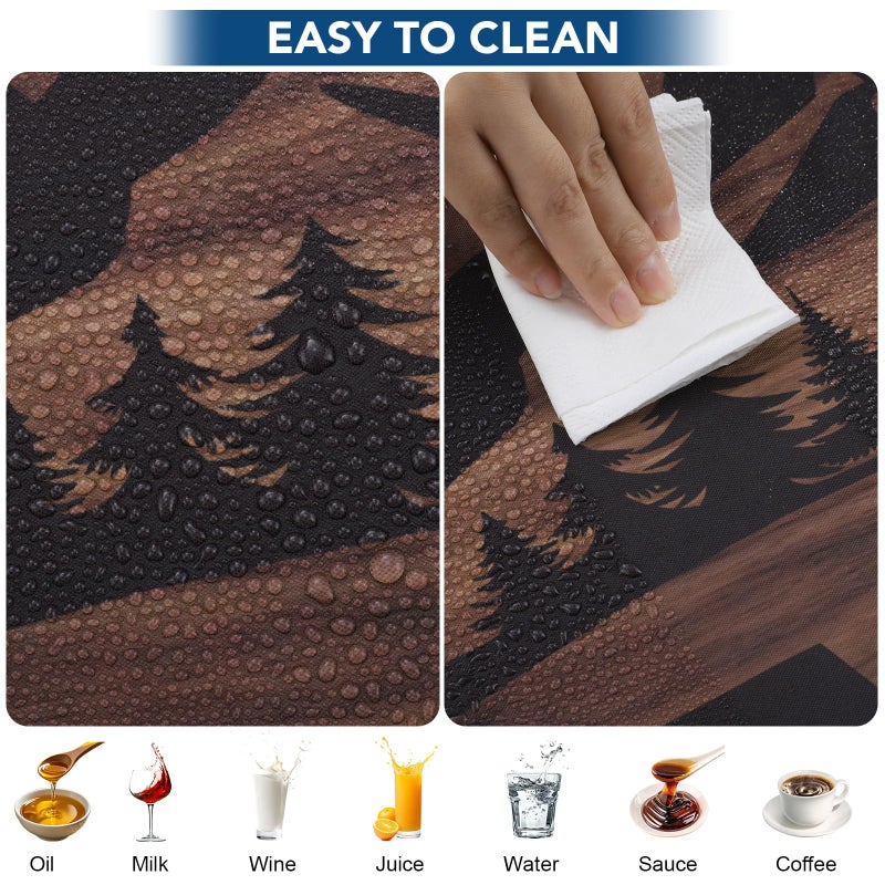 Dntorx Picnic Table Cover with Bench Covers and Bag, 72in Camping Tablecloth, Waterproof Windproof Elastic Edges Fitted Rectangle Tables RV Gear Campers Must Have(Brownï¼‰ - Image 5