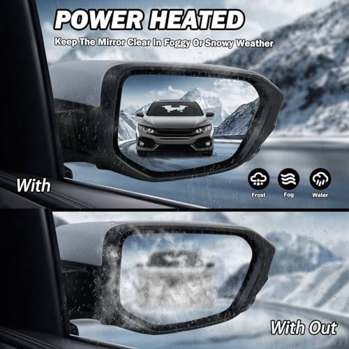 MOFOAP Passenger Side Mirror Compatible with 2016 2017 2018 2019 2020 2021 Civic Mirror with View Camera Power Heated (Paintable) - Image 5