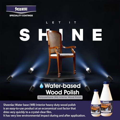 Sheenlac Water Based Interior Wood Polish | Odorless, Non-Flammable | Quick Dry Varnish | 100% Lead-Free | High Water Resistance | Eco-Friendly Polish for All Furniture - Satin Finish 1000ml - Image 4