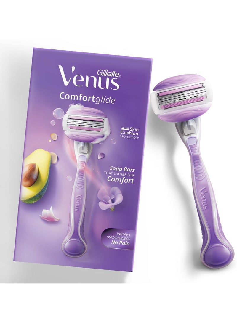 Venus Breeze Hair Removal Razor for Women with Avocado Oils & Body Butter, Freesia Scent - Image 1