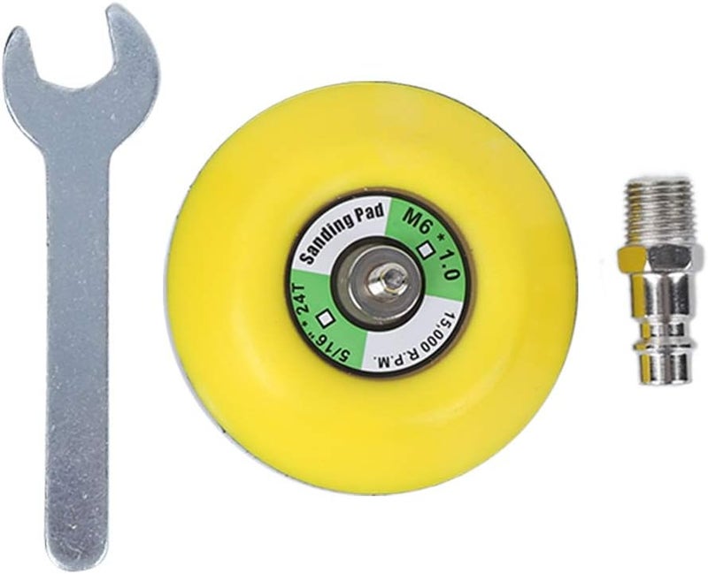 Air Polishing Machine, Pneumatic Polishing Machine with Pressing Switch, 2in and 3in Pad Sizes, EU Connector for Smoothing Deburring Grinding and Polishing Metal Wood Surfaces - Image 2