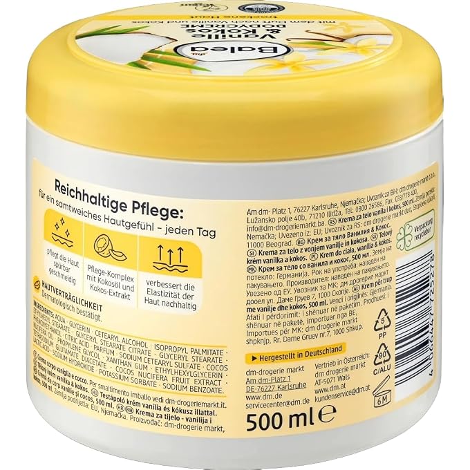 balea Body Cream Vanilla & Coconut For Dry Skin (500 ml) by - Image 2