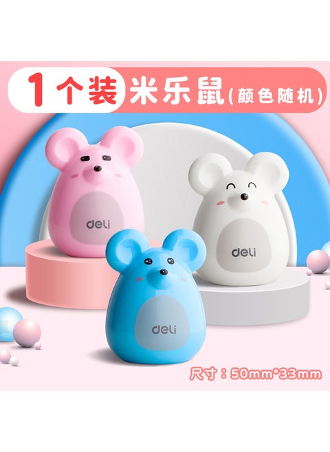 Delight Mini Portable Manual Pencil Sharpener for Kids Deli 0569 Milo mouse pencil sharpener (1) shell random