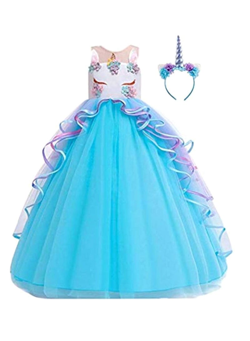 NIBEMINENT Princess Costume Dress With Unicorn Headband 4 - 5 Years - Image 1