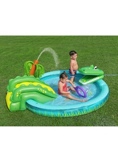 Bestway Bestway Play Center Crocodile Cove 224x181x72cm | Kiddie Pool with Slide | Inflatable Pool for Toddlers and Kids  - Image 2