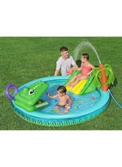 Bestway Bestway Play Center Crocodile Cove 224x181x72cm | Kiddie Pool with Slide | Inflatable Pool for Toddlers and Kids  - Image 3